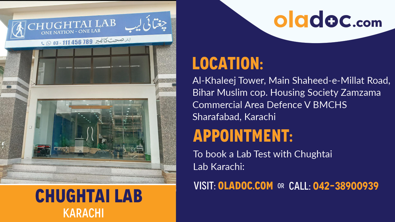 Chughtai Lab, Karachi (10 DISCOUNT) Pathology Lab at Chughtai Lab